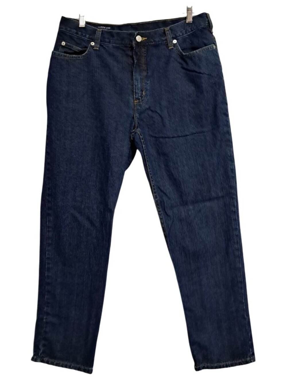 Lands End Custom Jeans Womens 33‎ x 27 Dark Indigo 100% Cotton Denim 2000s